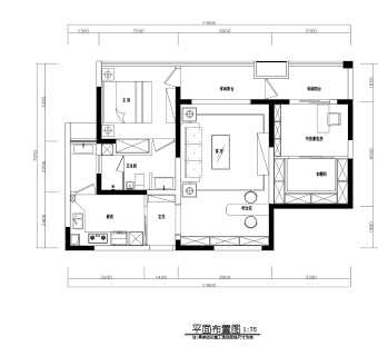 美式时光两室一厅acd图纸，效果图，户型图下载