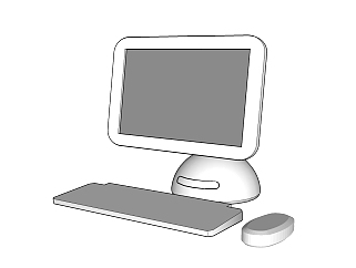 台式电脑SU模型，电脑sketchup模型下载