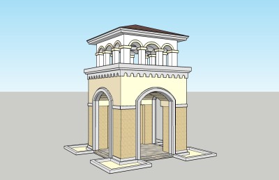 欧式凉亭草图大师模型，凉亭sketchup模型