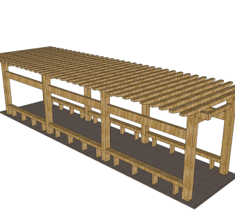 廊架sketchup模型下载