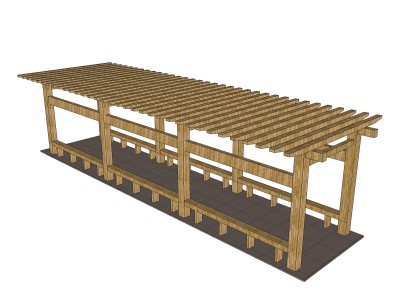 廊架sketchup模型下载