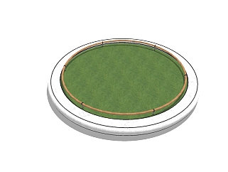 现代圆形树池sketchup模型下载，景观树池草图大师模型
