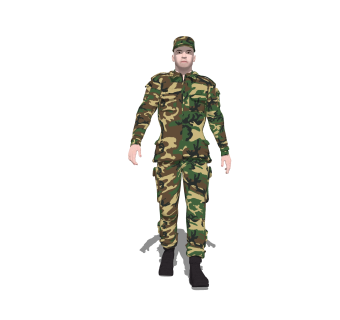 现代军人草图大师模型，3D真人su模型下载