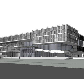 现代办公楼规划草图大师模型，办公楼规划sketchup模型免费下载