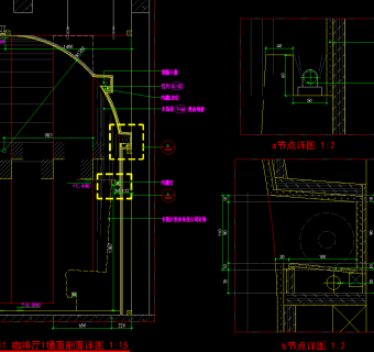 天花墙面CAD节点图，天花墙面CAD建筑图纸下载