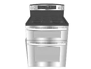 现代煤气灶烤箱组合sketchup模型，厨具草图大师模型下载
