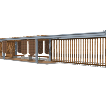 新中式造型廊架草图大师模型，造型廊架sketchup模型下载