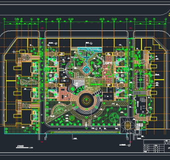 庭院景观设计施工图集,cad建筑图纸免费下载