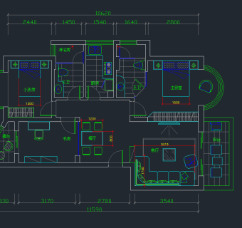 现代风格样板房效果图cad施工图下载、现代风格样板房效果图dwg文件下载