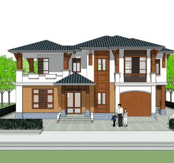 欧式别墅su模型，别墅sketchup模型下载