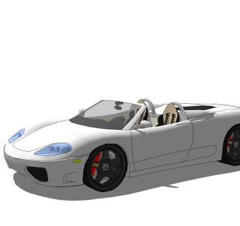 现代跑车免费su模型，现代跑车skp模型，草图大师模型素材下载