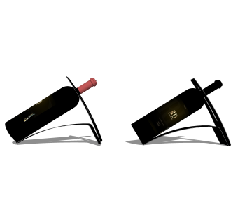 现代小酒架草图大师模型，酒架su模型下载