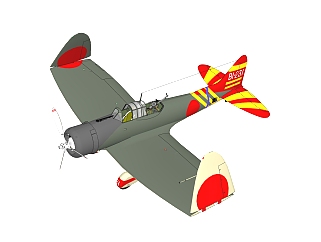 现代<em>日本</em>爱知D3A型瓦尔轰炸机su<em>模型</em>下载，轰炸机草图...