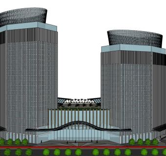 现代度假酒店草图大师模型下载、现代度假酒店su模型下载