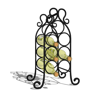 现代时尚酒架su模型，酒架草图大师模型下载