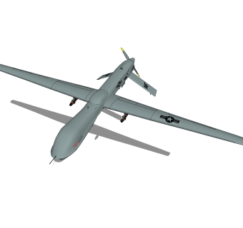 现代无人机RQ-1su模型，无人机草图大师模型下载