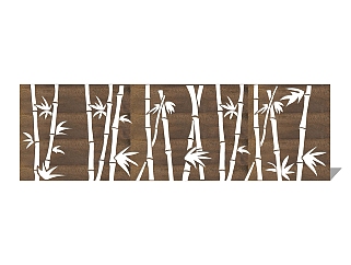中式竹子景观墙草图大师模型，竹子景观墙sketchup模型免费下载