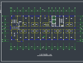 某综合楼方案CAD施工图，办公空间CAD施工图纸下载