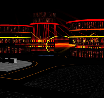 现代艺术舞台草图大师模型，舞台sketchup模型下载