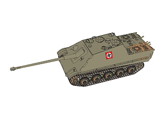 德国jagdpanther猎豹坦克歼击车坦克草图大师模型，坦克SU模型下载