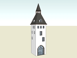 欧式景观塔草图大师模型，景观塔sketchup模型skp文件分享
