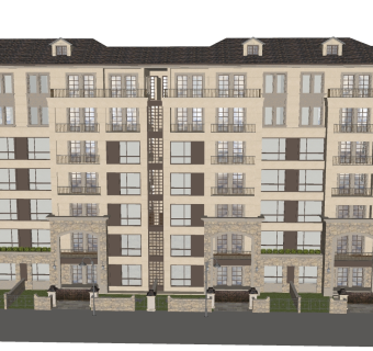 欧式公寓sketchup模型下载，公寓草图大师模型