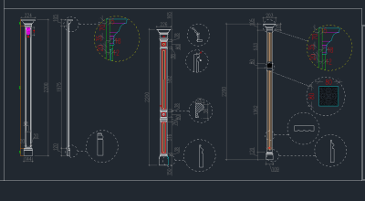罗马柱CAD图库，罗马柱CAD施工图下载