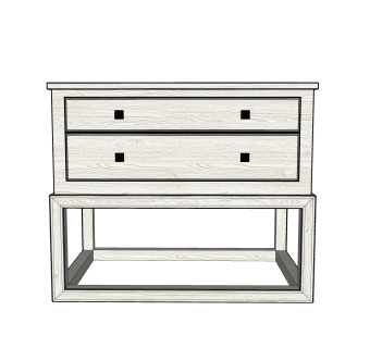 现代简约床头柜草图大师模型，床头柜SKP模型下载