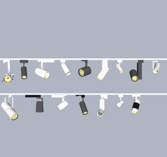 现代筒灯射灯组合su模型，筒灯射灯组合skp模型下载