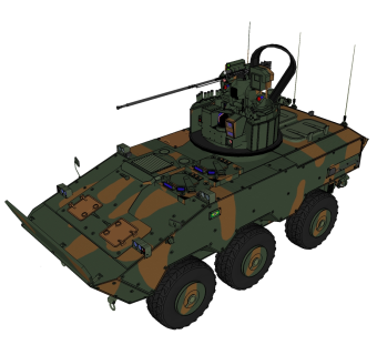 意大利依维柯瓜拉尼装甲车草图大师模型，装甲车SU模型下载