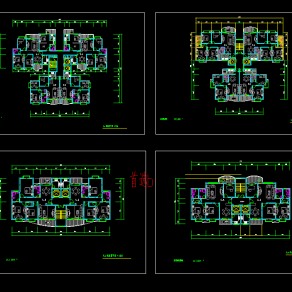 多层住宅户型CAD施工图，住宅户型CAD图纸下载