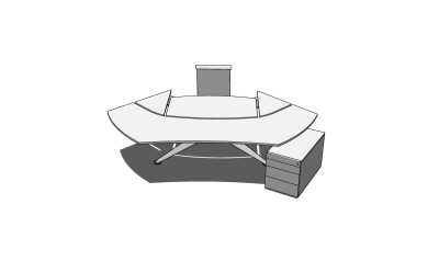   现代 简约办公桌草图大师模型，办公桌sketchup模型下载