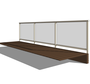 现代玻璃护栏免费su模型，栏杆sketchup模型下载