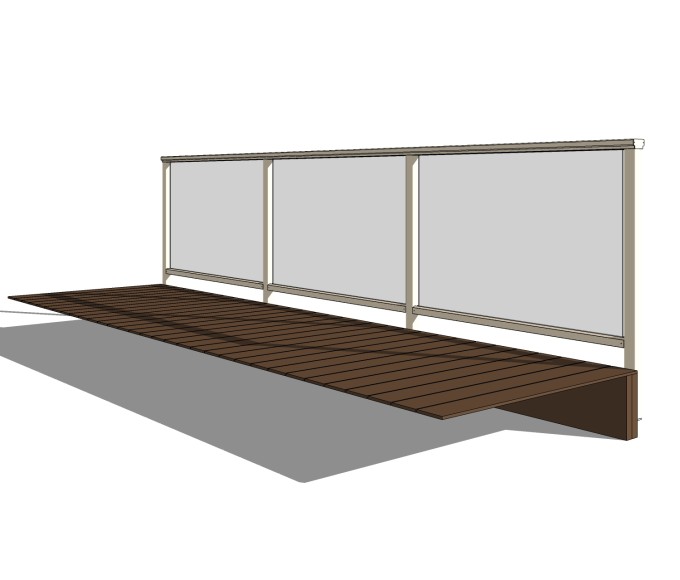 现代玻璃护栏免费su模型，栏杆sketchup模型下载