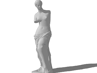 人物断臂维纳斯雕塑su模型,摆件草图大师模型下载