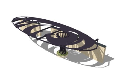 现代造型廊架草图大师模型，造型廊架sketchup模型下载