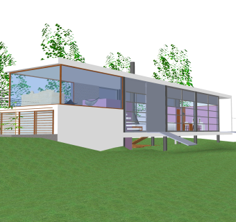 现代独栋别墅su模型下载，别墅草图大师模型分享