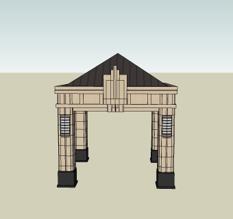 古典风格亭草图大师模型，亭子SU模型下载
