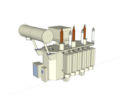 现代三相油浸式变压器草图大师模型，油浸式变压器su模型下载
