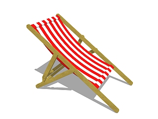 现代躺椅草图大师模型，<em>折叠式躺椅</em>su模型下载