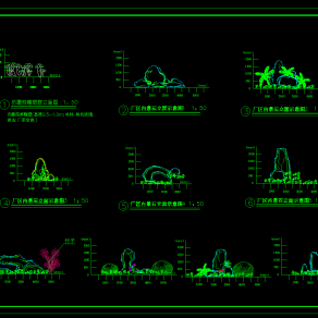 园林景观石CAD施工图，景观石CAD施工图下载