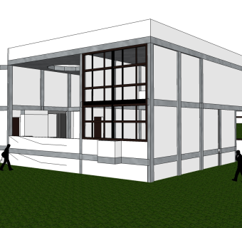 柯布西耶新精神展览馆草图大师模型下载、新精神展览馆su模型下载
