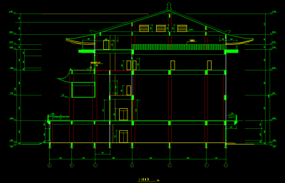 静音寺建筑施工图，寺庙CAD施工图纸下载