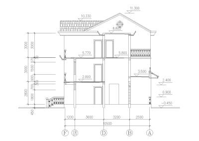 09三层新农村住宅剖面图