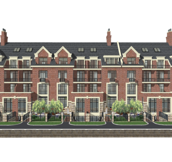 欧式联排别墅SU模型，联排别墅SKP模型下载