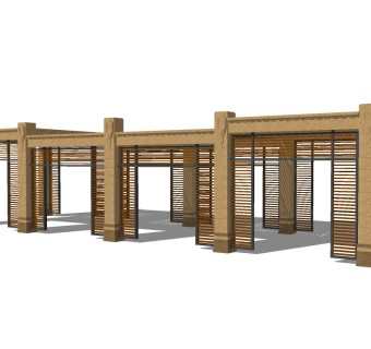 欧式造型廊架草图大师模型，造型廊架sketchup模型下载