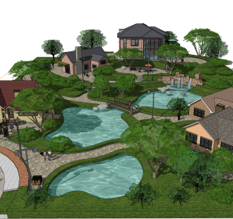 欧式别墅SU模型，别墅SKP模型下载