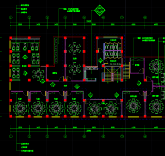 连锁老鹅馆设计施工图，老鹅馆餐厅CAD平面布置图