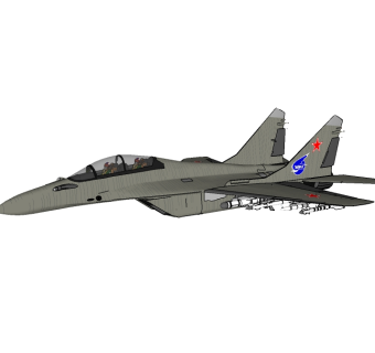 苏俄Mig-29米格-29战斗机 草图大师模型，苏俄Mig-29米格-29战斗机 su模型下载