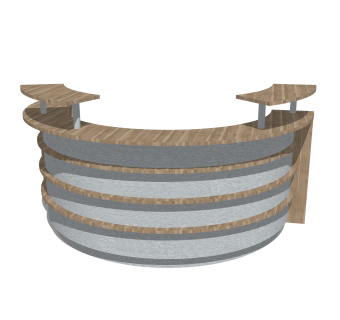 现代接待台前台sketchup模型，接待台su模型下载